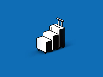 Vector Illustration for luggage shop identity blue eshop identity illustration isometric logo luggage modern shop vector