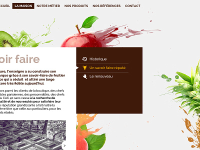 Colom website fruit parallaxe design fruit menu motion parallaxe ux web webdesign