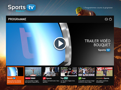 Sport TV homepage home homepage player sport tv uix