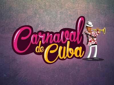 Carnaval de Cuba logo cuba font handwrite illustration logotype shiny