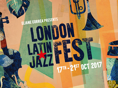 London latin jazz festal visual art communication design festival illustration jazz music paint poster tools