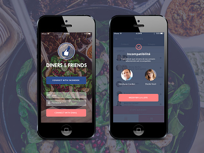 Diners and friends App design app design diners food friends interface media social ui ux