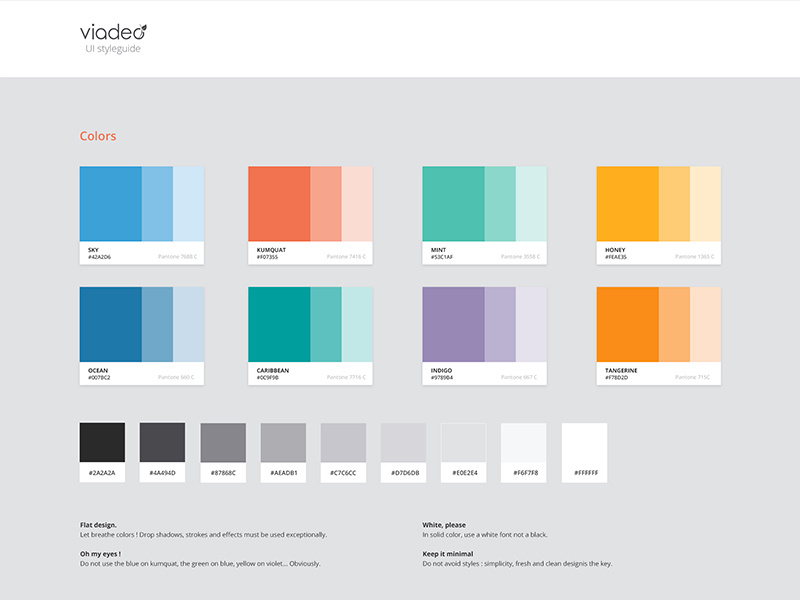 New Viadeo UI Style Guide minimalist clean ui style guide guidelines viadeo