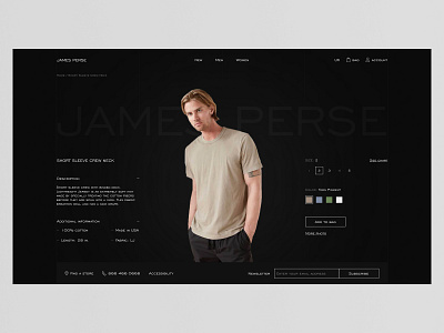 James Perse I product card redesign clean ui clothes concept conceptdesign design figma james perse minimalism minimalism ui product card site store ui ui design web web site web ui webdesign