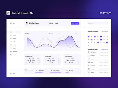 Dashboard design I Sport App I UI/UX