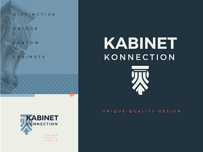 Kabinet Konnection Logo Identity brand mark cabinets identity interior design logo