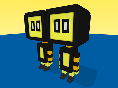Twin bots 3d animation branding design graphic design illustration robot voxel voxelart