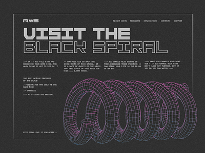 Visit the black spiral design graphic design illustration ui vector we web