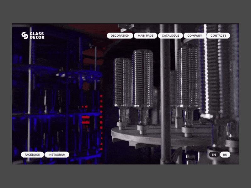 Glass decor concept: homepage