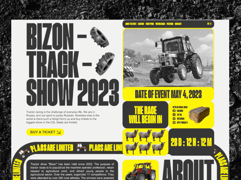 Bizon-track-show 2023 concept branding design graphic design promo typography ui ux web white