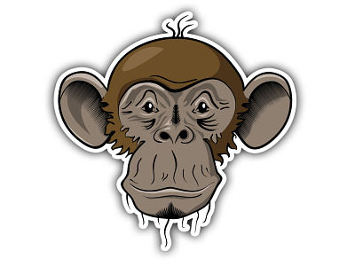 Monkey branding character design graphic design illustration logo monkey sticker vector