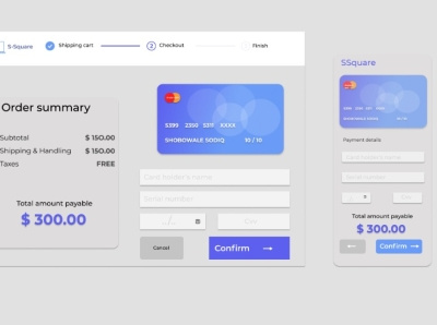 Credit card checkout page