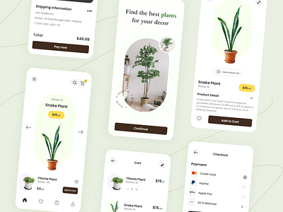 Daily Exploration - Plant Shop App app design design figma mobile design modern design simple design ui uiux