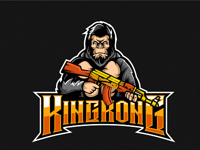 kingkong mascot logo design branding design esport graphic design illustration logo mascot mascot logo ui ux vector