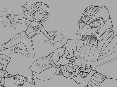 Simpsonized: Avengers detail drawing illustration movie