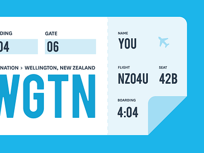 Boarding pass icon design illustration typography