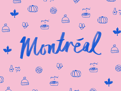Montréal canada handdrawn illustration lettering montreal travel