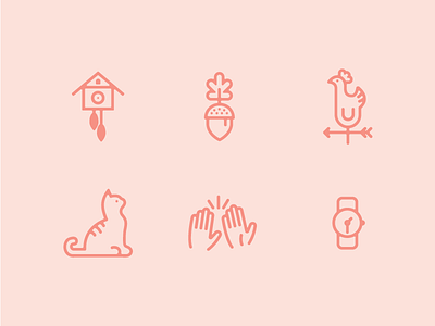 Oodles of doodles acorn autumn cat cuckoo high five icons illustrations watch