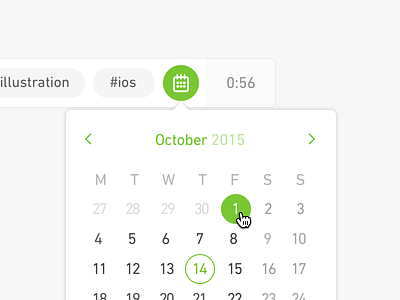 Date picker ☝️ hover product design ui