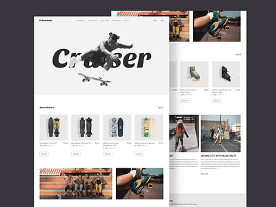 Webshop design (skate and Rollerskate) design ecommerch figma landingpage rollerblade rollerskate skate ui webshop webshopdesign websitedesign