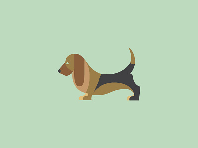 Basset Hound animal dog illustration logo mark symbol