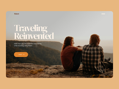 Traveling agency landing page hero section