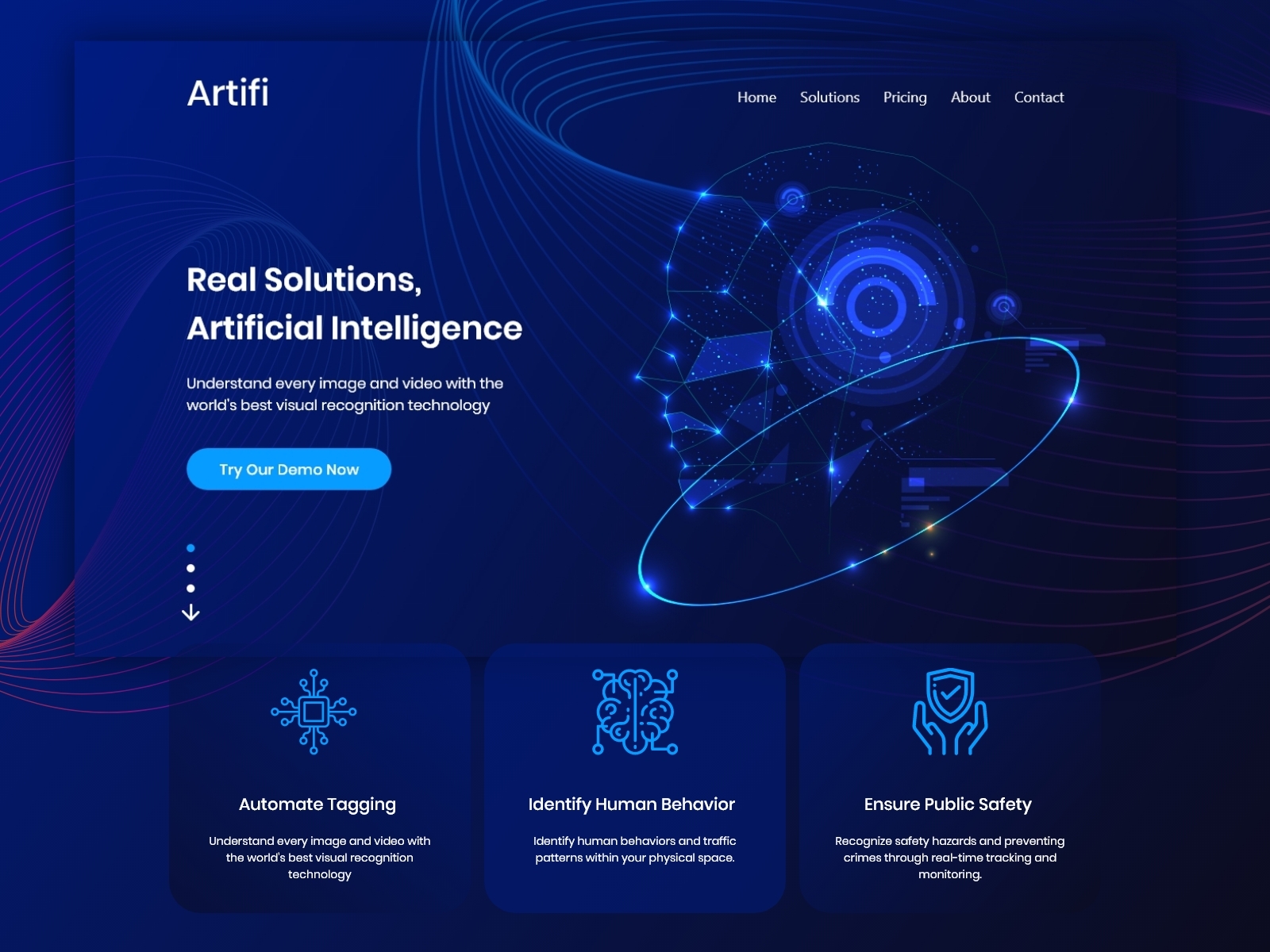 Artificial intelligence Web Layout Design by nikeshkadia on Dribbble