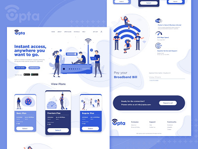 Layout Design - Broadband service blue broadband company illustration landing page logo ui uidesign web web layout webdesign webpage