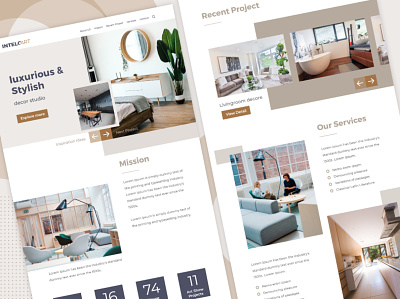 Interior studio website concept branding design design flat landing page minimal ui uidesign web web layout webdesign