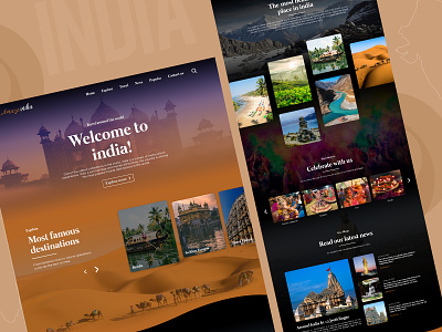 India Travel Landing Page branding design india landing page logo traveling uidesign ux web layout webdesign