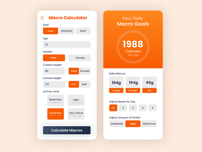 Macro Calculator daily ui dailyui design graphic design ui ux