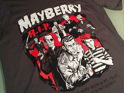 Mayberry Tee drawing horror illustration inking mayberry zombie