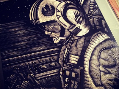 Star Wars Pilot Scratchboard