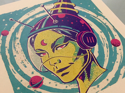 Astro Witch alien comics poster prints retro sci fi witch