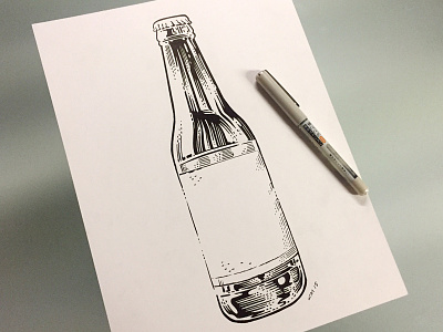Bottle bottle drawing illustration inking product