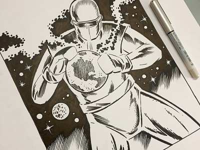 Gort comics gort illustration kuretake robot sci fi