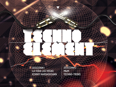 Techno Elements Party & Concert Flyer