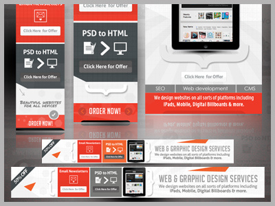 Minimal Web Design AD Banner Set
