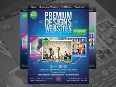 Web Graphic Design Service Flyer 4 business flyers digital service flyers flat flat style flyers flyers ios7 web design web design flyers web service