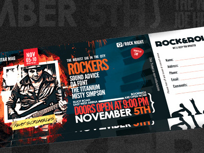 Grunge Core Tickets concert tickets hard rock night club tickets professional flyers rock band rock concert flyers rock n roll flyers show show tickets shows ticket designs