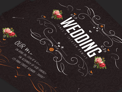 Vintage Floral Swirl Wedding Invitation Card black vintage chalkboard invitation classic wedding card floral invitation flowers i do invite just married marriage marriage invites save the date wedding invitations