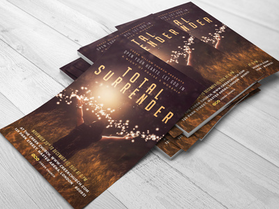 Church Theme Flyer - Surrender crucifix cross posters templates flyer church flyers christian christ celebrations burdens anxiety