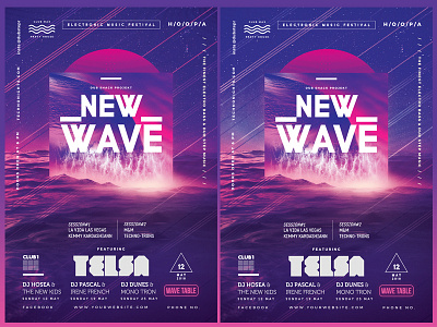 New Wave Modern Poster club flyers club nights club poster cool flyers disco dj battle dj nights dubstep duotone electro electronica