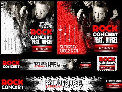 Concert Event Web Banners Ad Kit Psd By Premade Pixels On Dribbble