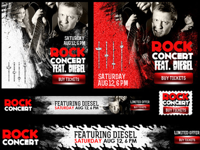 Concert & Event Web Banners AD Kit PSD advertising banners advertising kit band adverts banner ad photoshop template banner ads banner set concert web banners corporate web banners event banners fitness ads free music banners free web banners graphicriver banner live concert web banners marketing multipurpose web banners music banners photoshop banners premium web banners psd banner ads templates psd banner sale psd templates psd web banners sherman jackson web banner psd templates