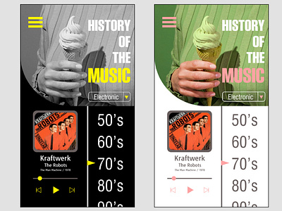 History Of The Music App design