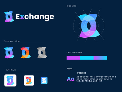 logo design for Exchange 3d app brand identity branding branding agency colorful logo concept creative design exchange graphic design icon illustration logo logo mark logo type minimal modern logo vector xletterlogo