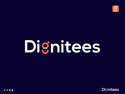 Logo For Dignitees, word mark Logo animation app app icon branding design dignitees g logo graphic design icon illustration logo minimal motion graphics typography ui word mark logo