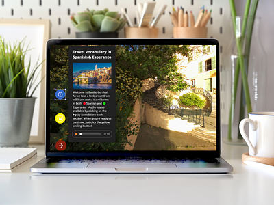 360° Interactive Photo: Spanish & Esperanto Travel Vocabulary 360 app articulate design interactive panorama storyline