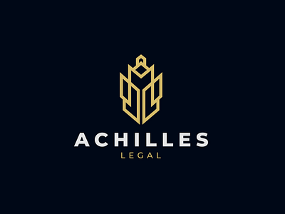 Achilles Legal Logo Design attorney branding lawlogo lineartconcept logo